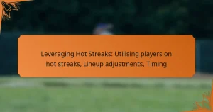 Leveraging Hot Streaks: Utilising players on hot streaks, Lineup adjustments, Timing