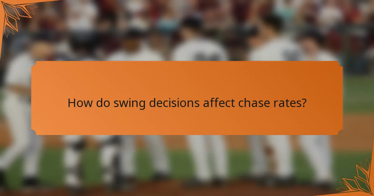 How do swing decisions affect chase rates?
