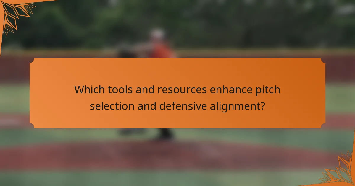 Which tools and resources enhance pitch selection and defensive alignment?